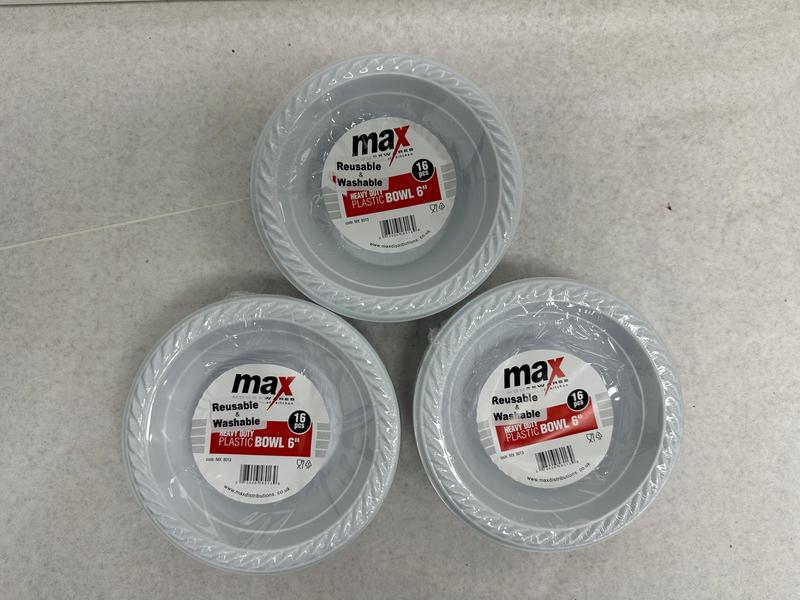 6"inch 384 PCS HEAVY DUTY PLASTIC BOWL RESUABLE AND WASHABLE 1