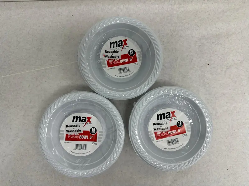 6"inch 384 PCS HEAVY DUTY PLASTIC BOWL RESUABLE AND WASHABLE 1
