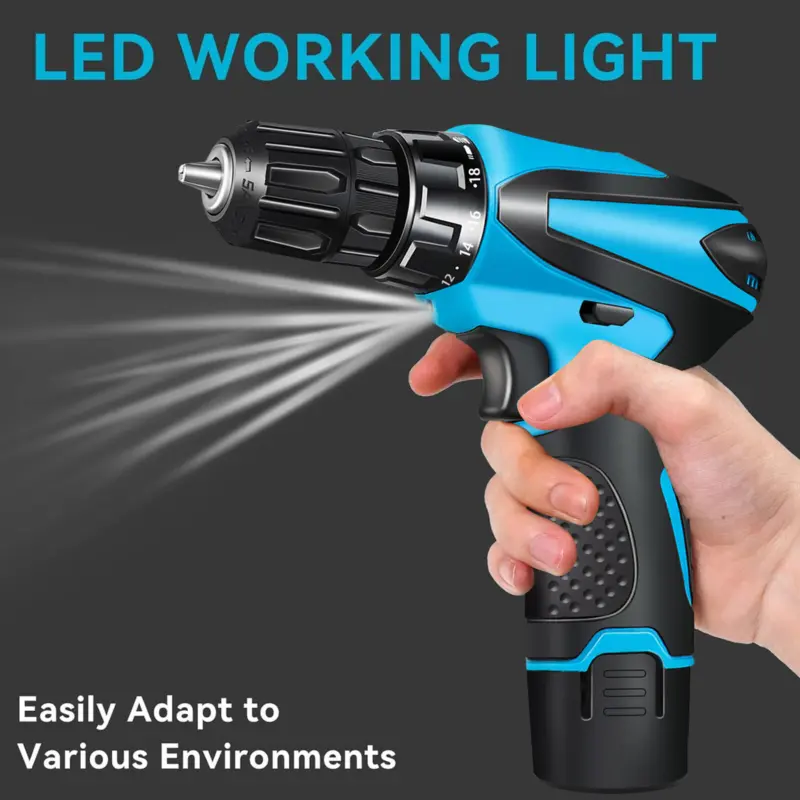 2 Battery 12V Cordless Drill Combi Driver High Power Electric Screwdriver Set UK 6