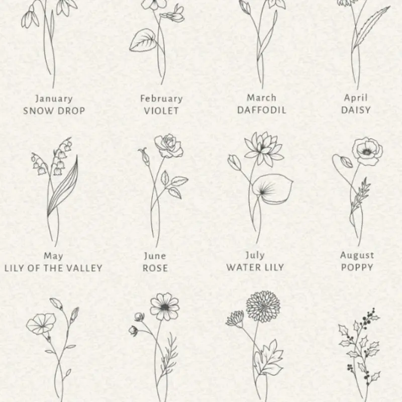 Personalised Birth Flower Keyring by The Little Engraving Company - Durable Stainless Steel Material 1