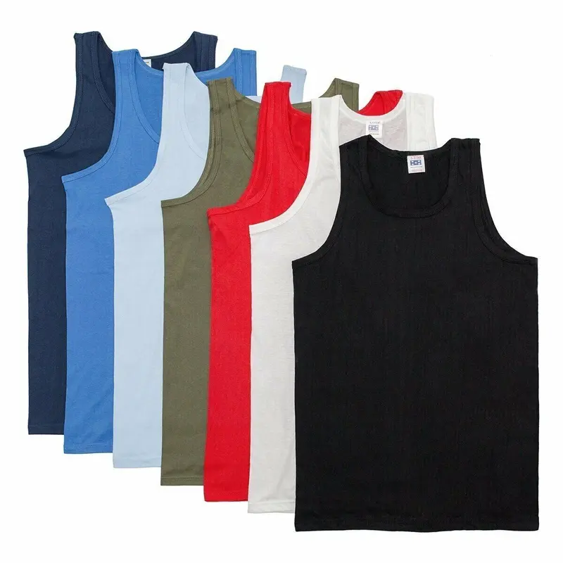 3 Pack Mens Vest Tops 100% Cotton Plain Classic Vests Summer Training Gym Tank Top Pack Black white vest men Casual Fabric Menswear Fitted Soft Underwear Big Operator Beige Crewneck Round Neck Tropical 0