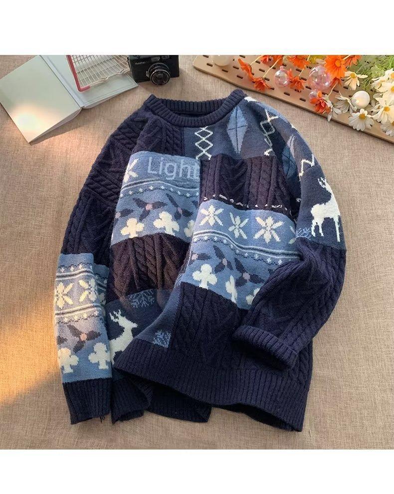 Product Introduction of Clothing 1970s Retro Lazy Winter Knitted Sweater Loose Wool Coat Men Slim Fit Long Sleeve Shirt Travel Casual Occasions Lucky Fashion 9