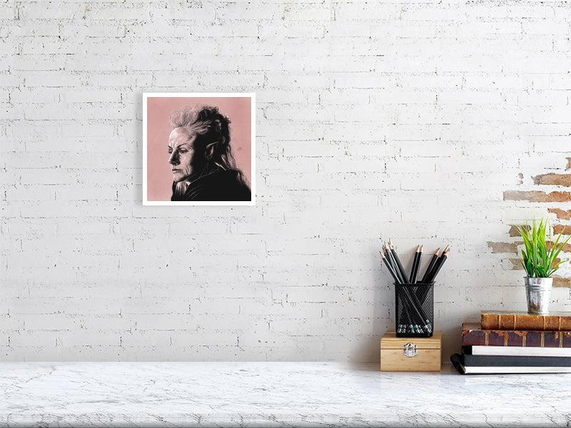 Faerie by Sophie Hall. Limited edition print of pencil and chalk drawing featuring Maxine Peake as Titania. Framed or Print Only. 3
