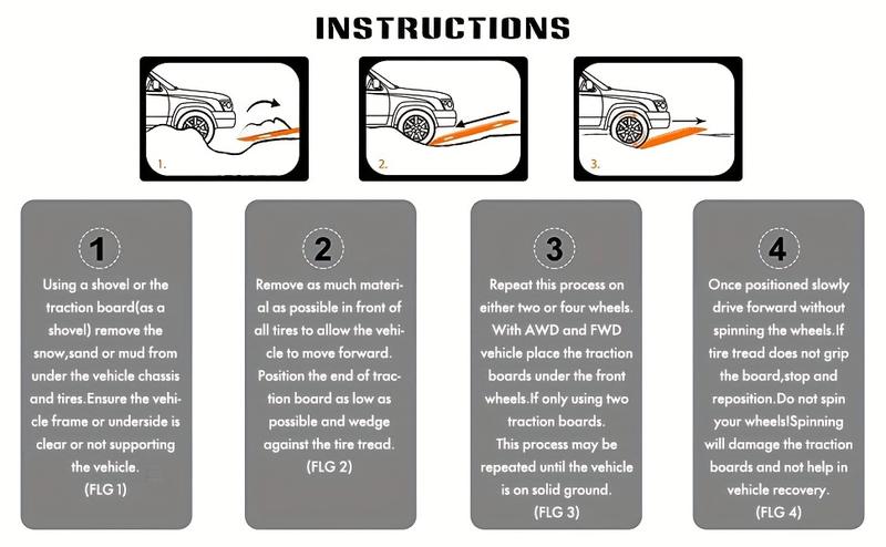 Product Introduction of 2pcs 4x4 Traction Boards 10t Recovery Track Off Road Grip Winter Boards Sand(Black) 3