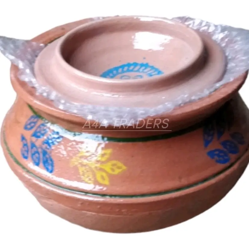 CLAY /MITTI HANDI,BIRYANI POT  OPEN FIRE GAS TOP WITH LID(SIZES AVAILABLE) Cookware Round Traditional Oven Handmade