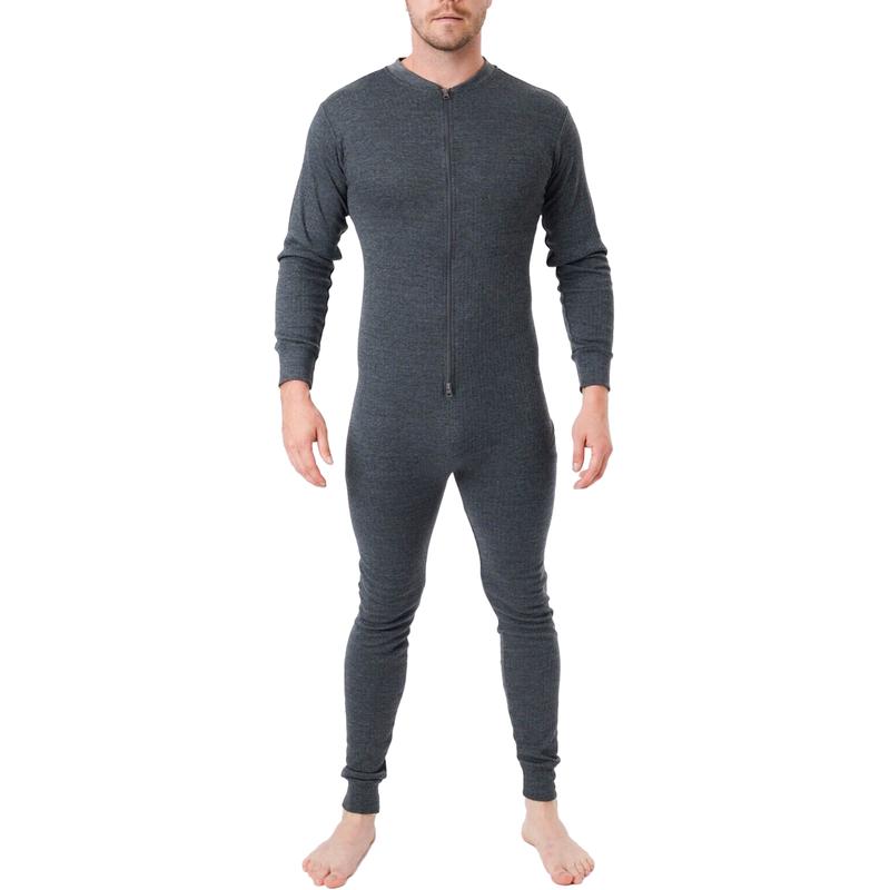 Mens Adults Thermal Underwear Onesie Thermal All In One Overall Body Suit Long Cotton Menswear 2
