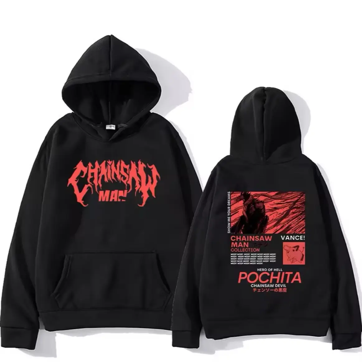 Chainsaw man Pochita Casual Hip Hop Streetwear Sweatshirts Hoody Men Long Sleeve Hoodie harajaku