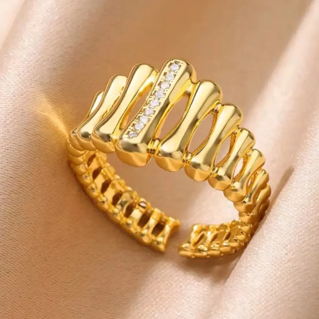 Stainless Steel Irregular Hollow Geometric Ring