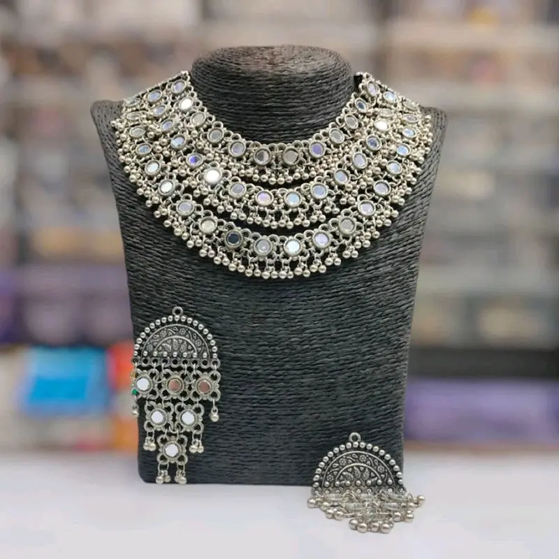 oxidised mirror Jewellery  necklace set(201)