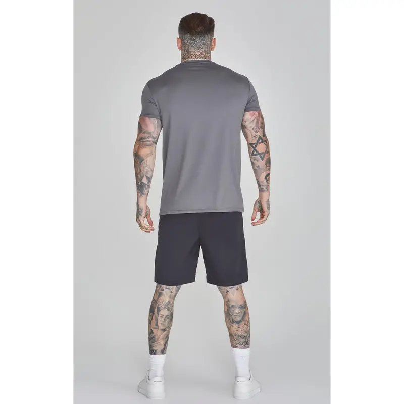 SikSilk Grey Muscle Fit T-Shirt Stretch Fabric 4