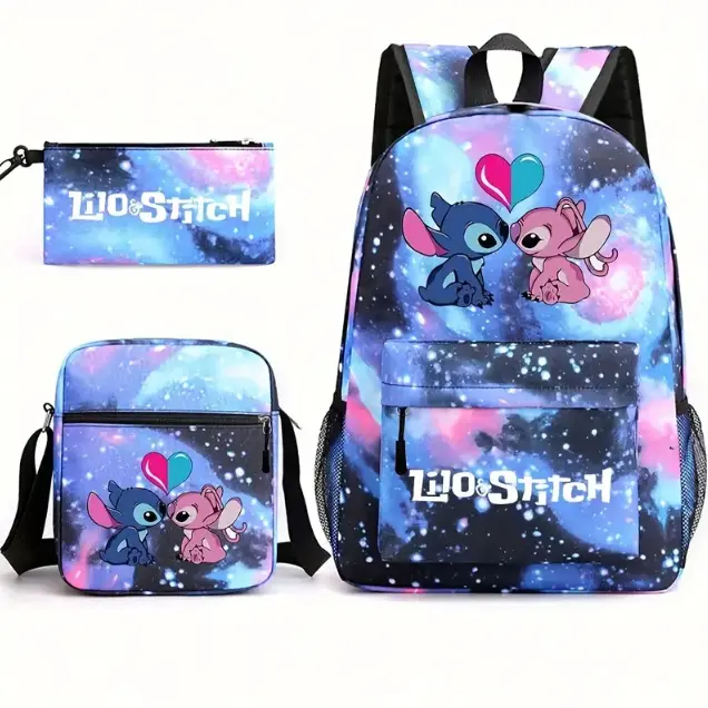 Starry Sky Backpack Set: 3D Printed Pencil Bag, Backpack, and Shoulder Bag for School Season - Lightweight, Foldable, and Durable