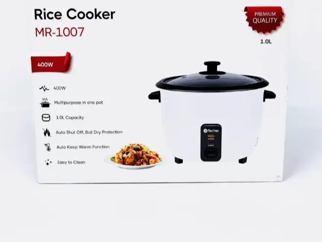 Electric Rice Cooker - Non-Stick Removable Bowl, Keep Warm Function 1.0L 6