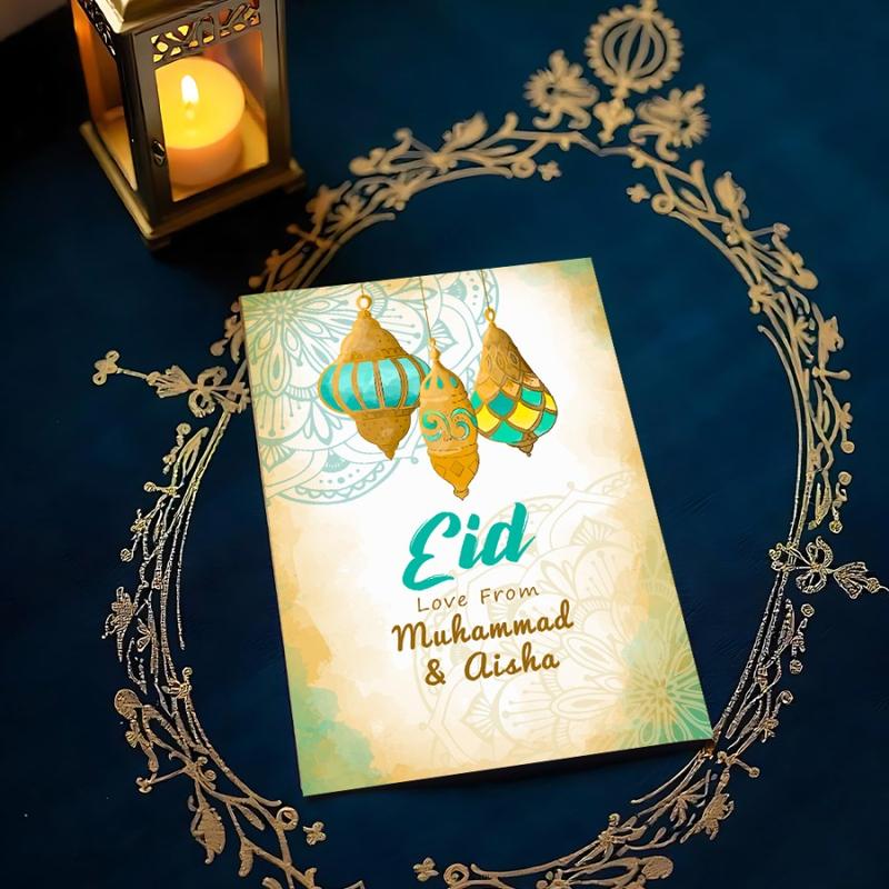 Papaprints Personalised Happy Eid Cards - Pack of 12 (149 x 105 mm) with Envelopes 4