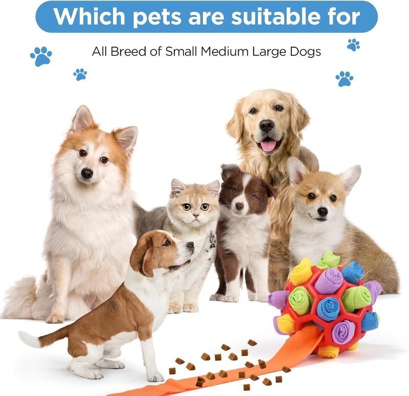 Interactive Dog Puzzle Toy – Snuffle Ball & Treat Dispenser for Slow Feeding, Mental Stimulation & Foraging – Squeaky & Durable Dog Toy - Herding Ball Dog enrichment 2