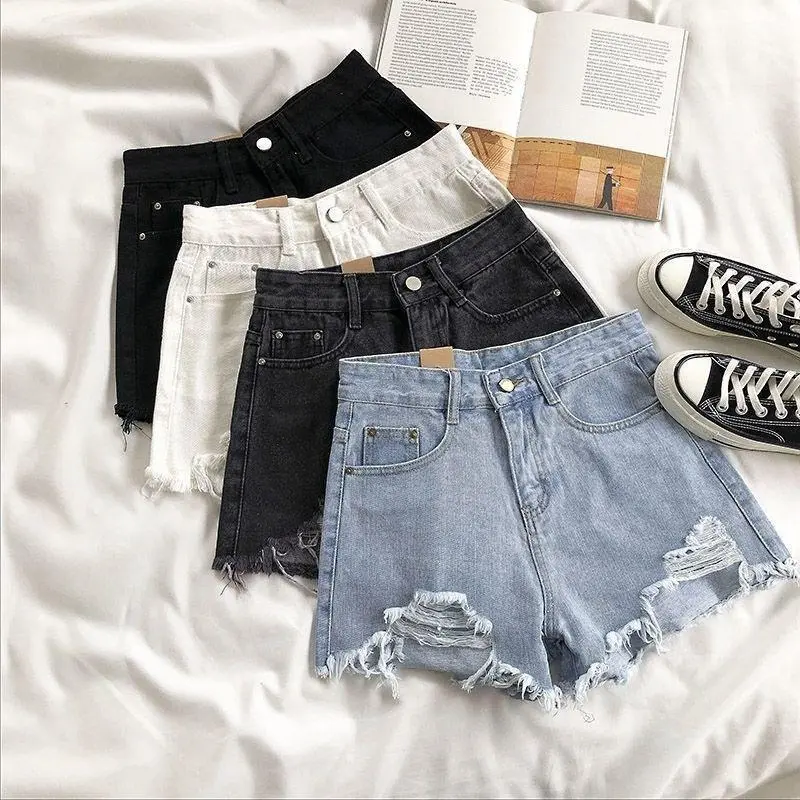 Womenswear High Waist Denim Ripped Women Short Shorts Fit, Women's Denim Shorts Sexy High Waist Buttons Pockets Slim Fit Shorts Beach Streetwear Jeans Shorts. Girls Ripped Raw Trim Shorts High Waist Straight Leg Denim Shorts. Jean Bottom Comfort .