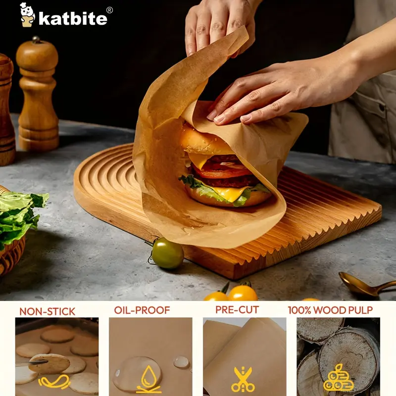 400PCS Katbite Unbleached Parchment Paper Sheets - Heavy Duty Non-Stick Baking Paper for Easy Food Release - 12 x 16 IN Pre-Cut Sheets for Half Sheet Cookie Bread Cake Pans, Grilling Meat Pizza, Oven, Air Fryer Cooking and Baking Needs 4