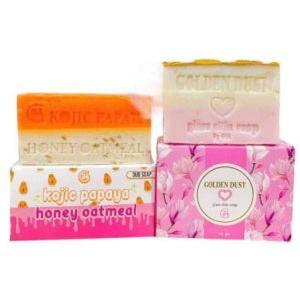 G21 Golden Dust Glass Skin Soap +Duo Kojic Papaya & Honey Oatmeal Soap Whitening Hydrating Body Care