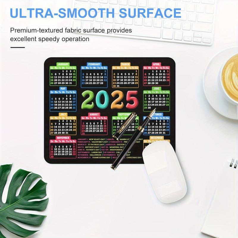 2025 Calendar Gaming Mouse Pad - Non-Slip Rubber Base, Rectangular Desk Mat for Men, Women & Girls, Office & Laptop Compatible, 9.5x7.9 inches 5