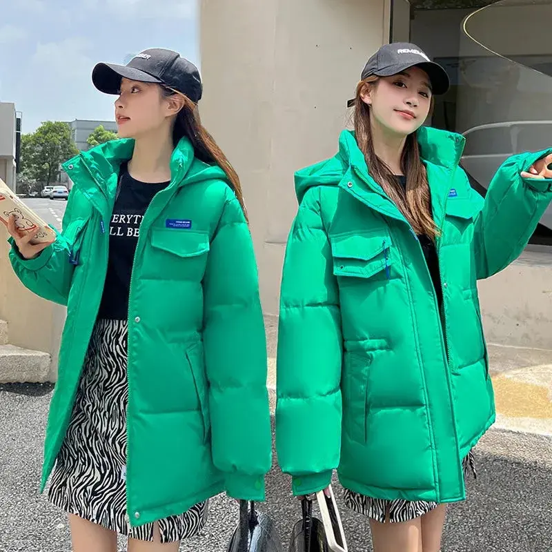 Women's Parkas 2024 New Winter Jacket Thicken Overcoat Parka Down Cotton Coat Bread Clothes Korean Version Loose Outwear Womenswear Tops Lady Outerwear Comfort Basic Casual Hoodie Long Sleeve