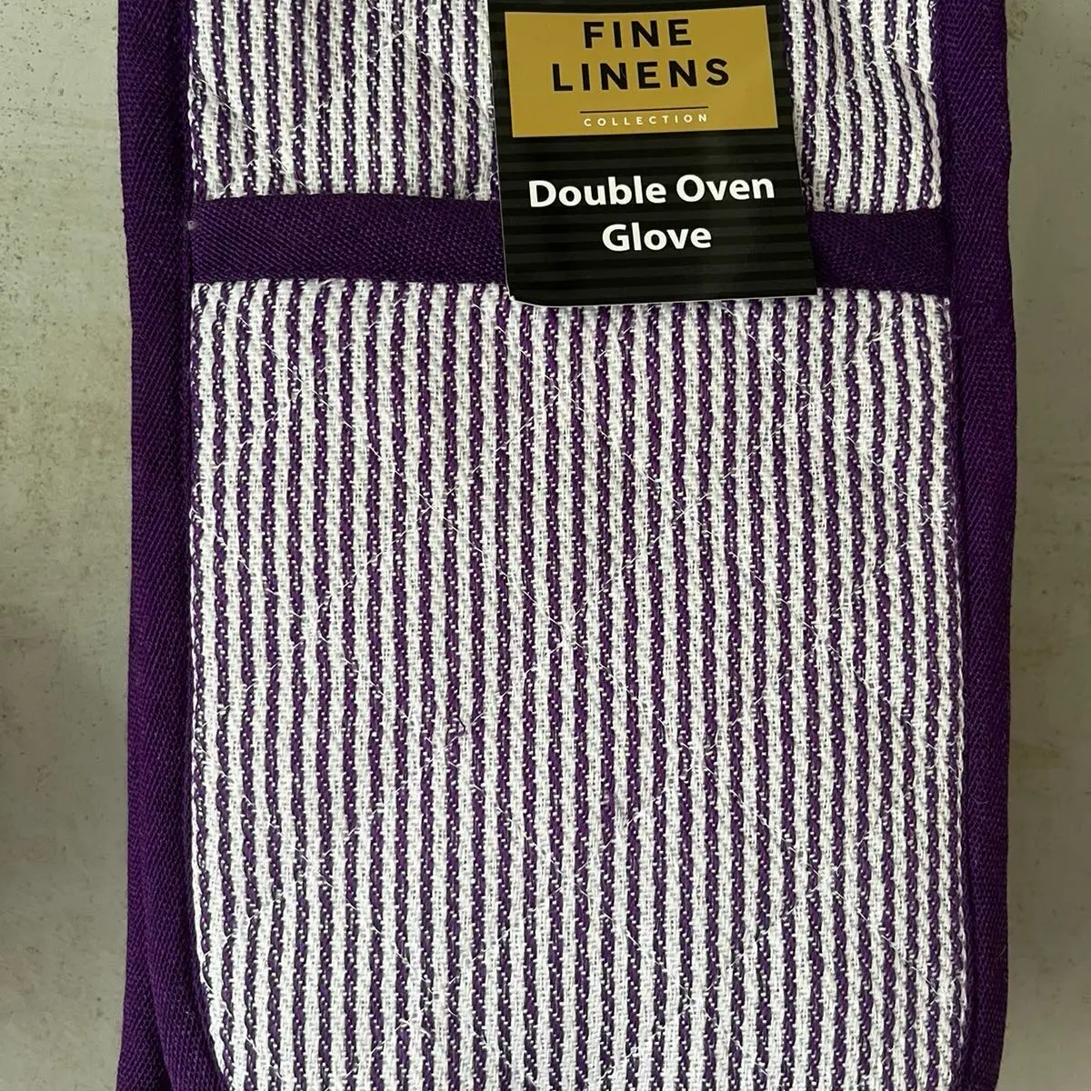 purple fine linens double oven gloves soft padded fabric heat resistant