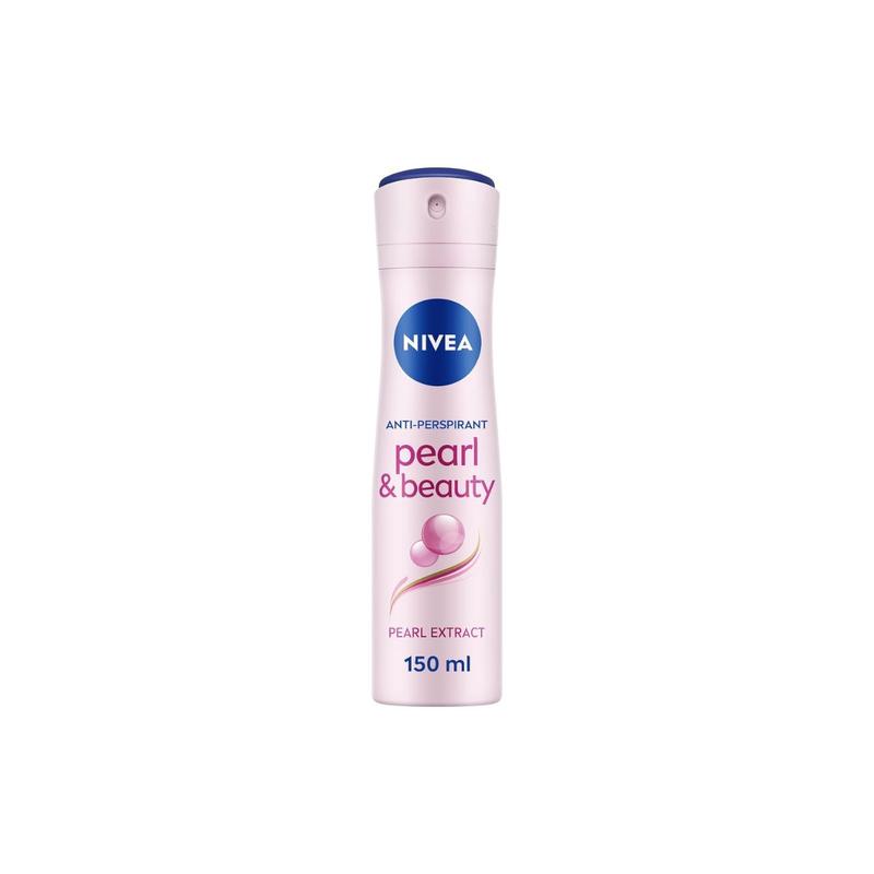 NIVEA Pearl & Beauty Anti-Perspirant Deodorant Spray (150ml), Women's Deodorant with 48H Sweat and Odour Protection, Anti-Perspirant Spray for Women with Pearl Extracts Body Care Aluminium 0