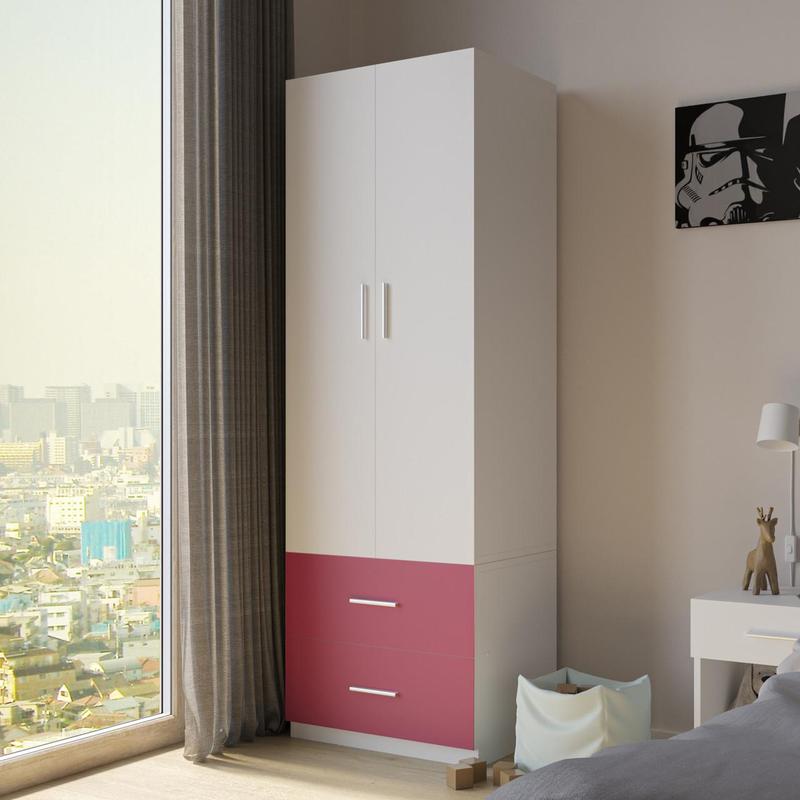 White Door Kids Remix 2-Door 2-Drawer Wardrobe 7