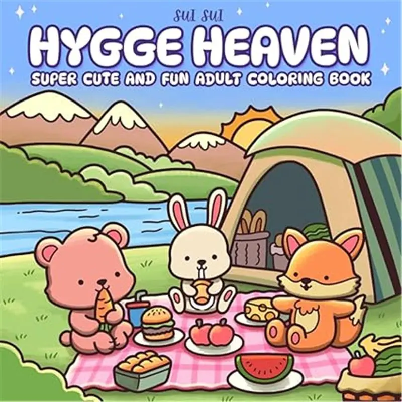 Hygge Heaven: Adult Coloring Book with Animal Characters for Stress Relief and Relaxation