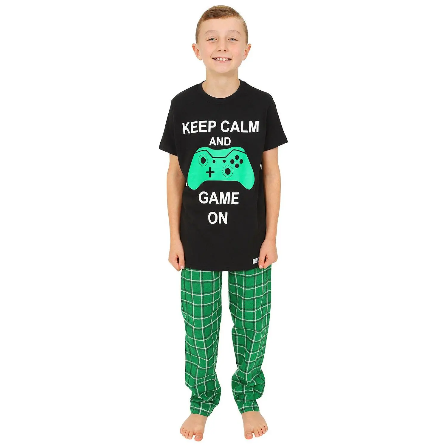Boys Keep Calm And Game On Long Pyjamas
