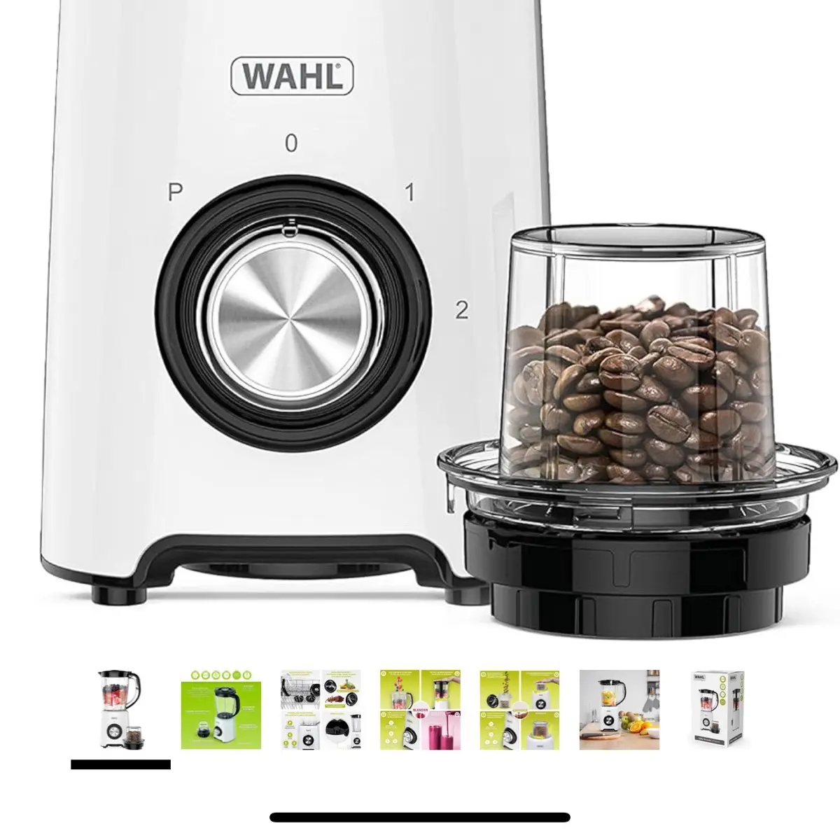 Wahl Table Blender with Grinder Attachment, 1.5L Plastic Jug, 2 Speed, Dishwasher Safe, Quick Blending