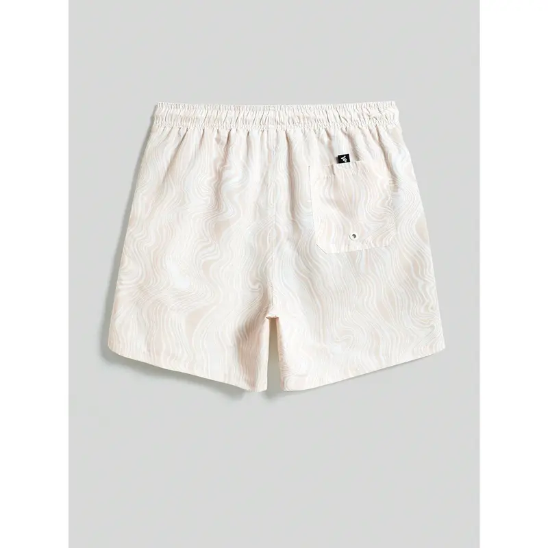 Manfinity Swimmode Men Letter Patched Detail Drawstring Waist Swim Trunks 1