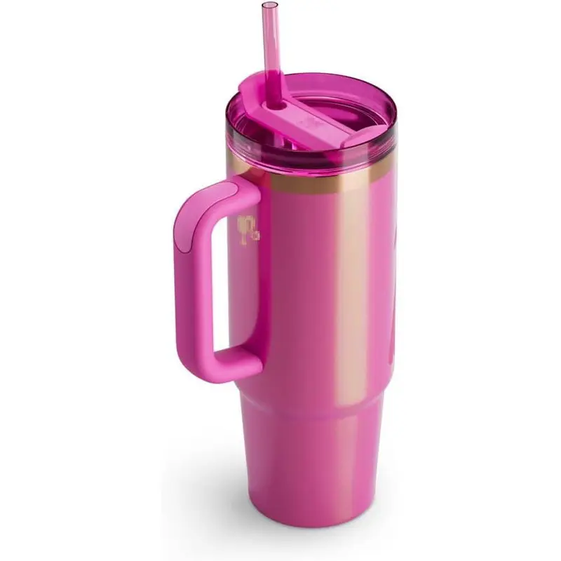 Pink Ba-rb-ie for Stan-ley Cup 40 oz with handle Stainless Steel Quencher Tumbler 1