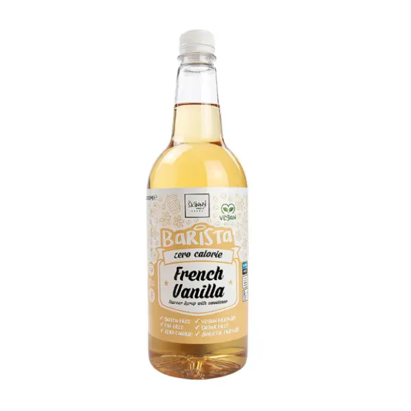 French Vanilla Coffee Syrup - Sugar Free 1L - Zero Calorie - Vegan-Friendly, Gluten-Free & Fat-Free - Beverage Sweet Taffy 0