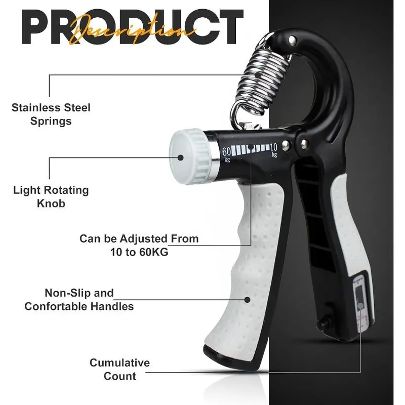 5-60 Kg Ultimate Grip Strengthener, Hand Grips Strengthener, Forearm Strengthener, Hand Gripper - Non-Slip with Adjustable Resistance - Enhance Your Grip Strength Now 1