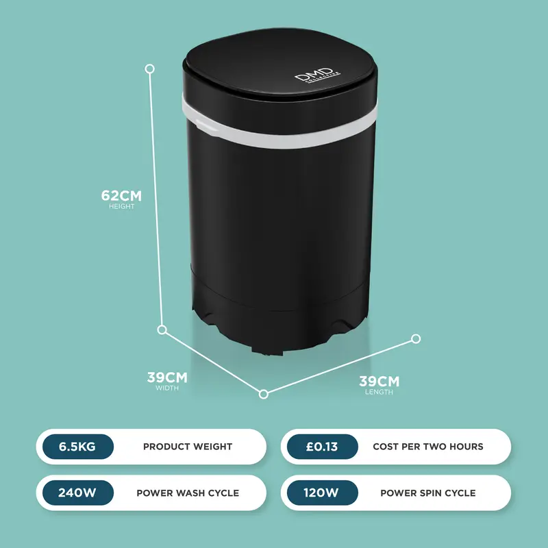 DMD 2 In 1 Portable 3kg Washing Machine & 2kg Spin Dryer 1