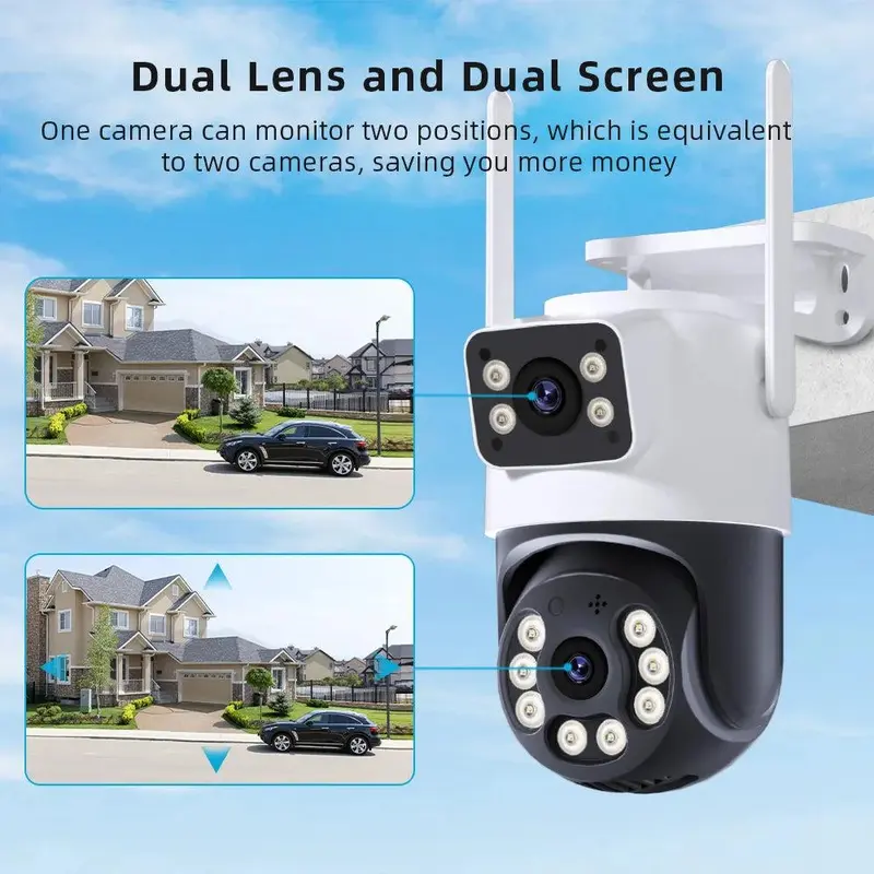 Wifi Surveillance Camera 4K 8MP Dual Lens Wireless Outdoor Security PTZ IP Cameras 2
