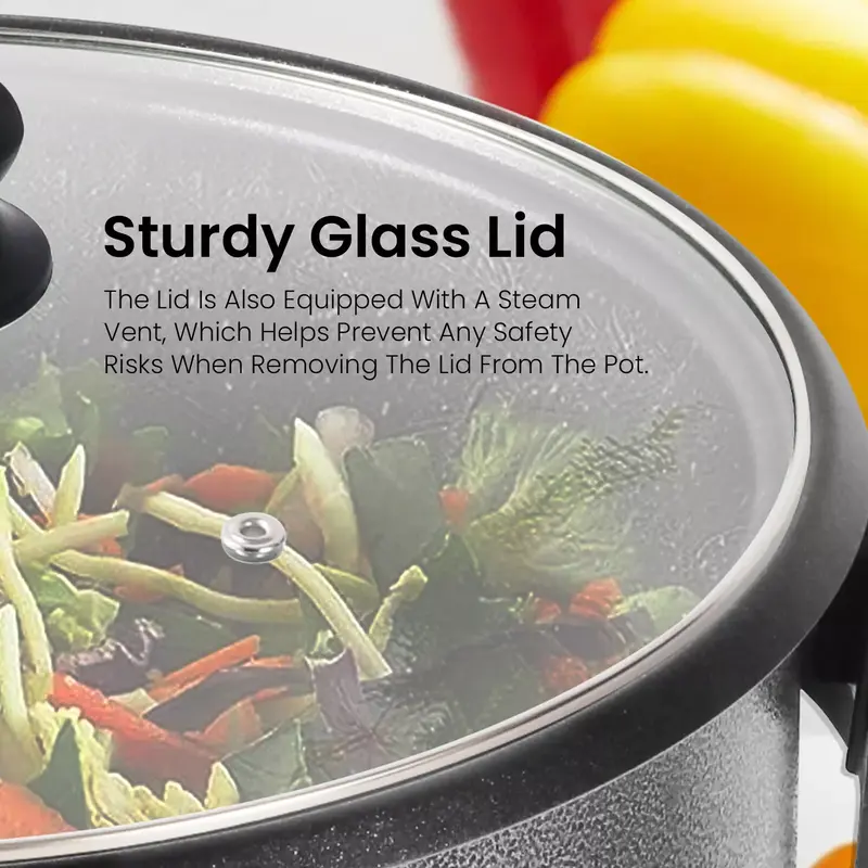 Superlex 30CM Electric Frying Pan with Glass Lid Multi-Function Healthy Cooker Easy Clean 3