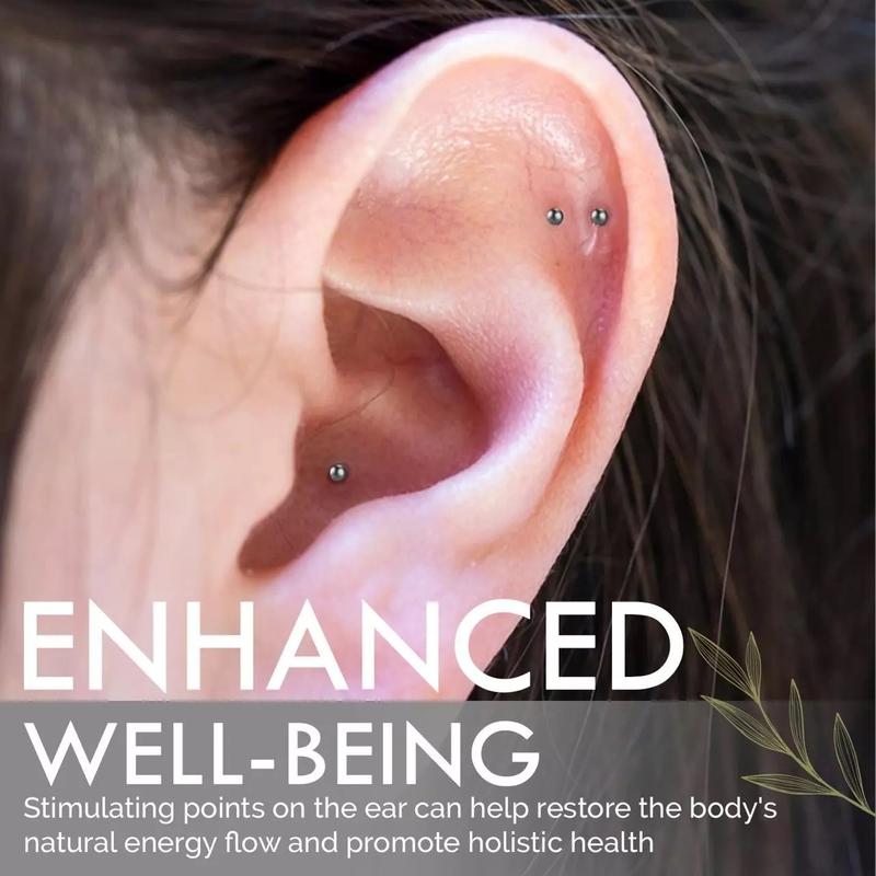 Acupuncture Ear Seeds Acupressure Massage Therapy Pack of 20 Silver Plated Seeds, Body Care Kit for Men & Women Comfort Traditional 8