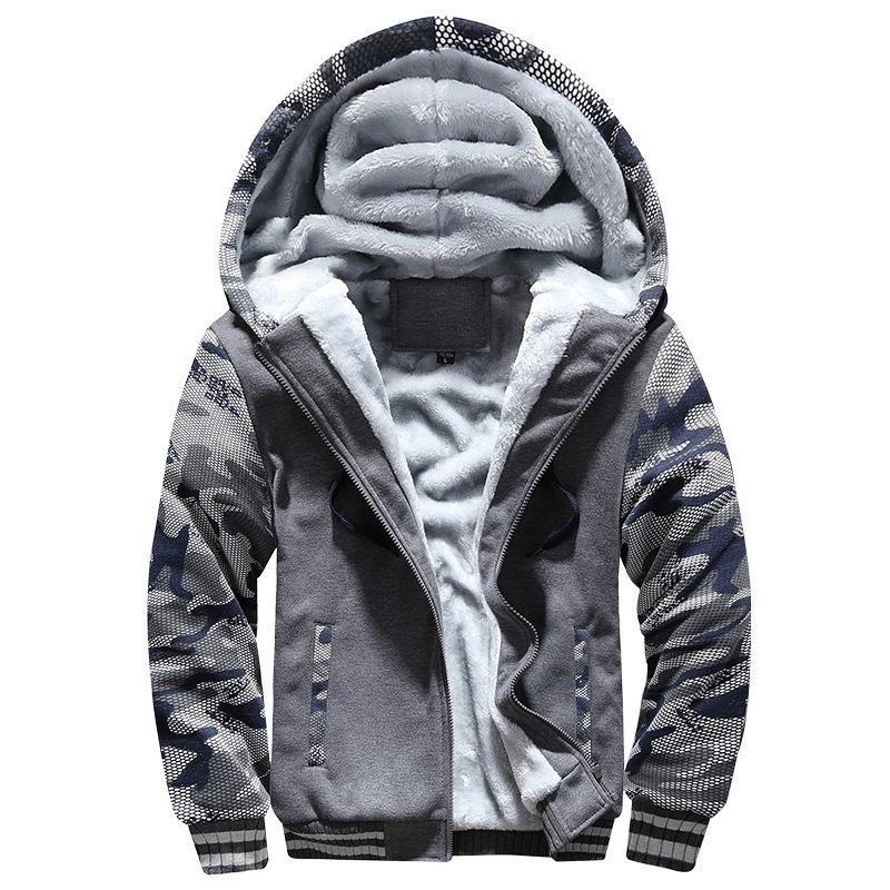 Men's Jacket Camouflage Thicken Winter Jackets for Men Fleece Long Sleeve Coat Man Casual Hoodies Streetwear Men's Coats 5