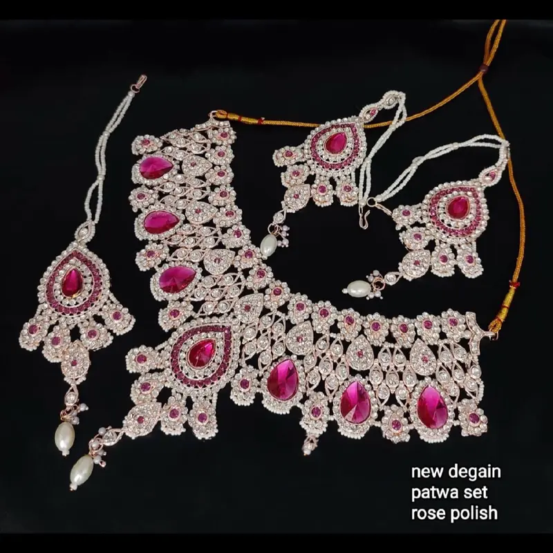 O700 LATEST STYLISH KUNDAN CHOKER WEDDING PARTY TRADITIONAL NECKLACE SET 1