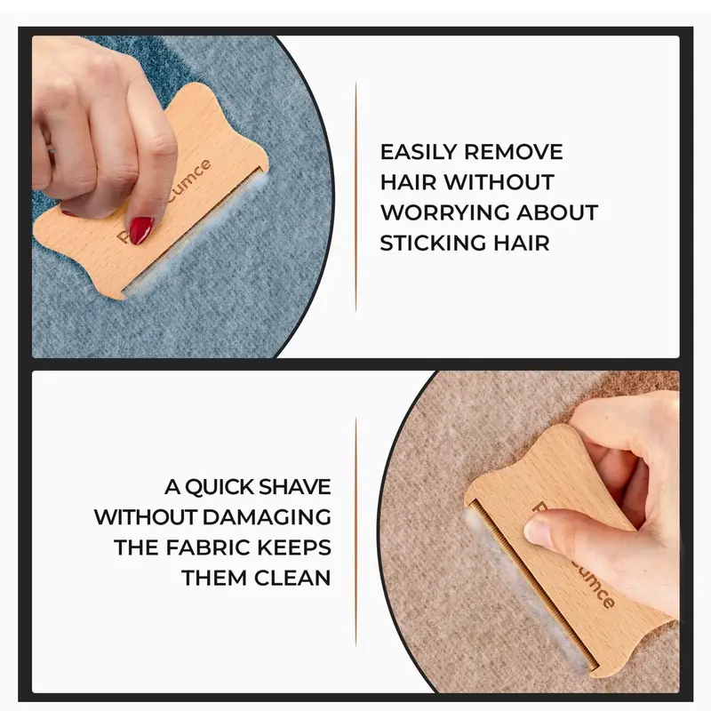 Prima Cumce Wooden Comb for Knits and Fine Wool Sweaters - Fuzz Remover with Copperhead - Tool Lightweight 5