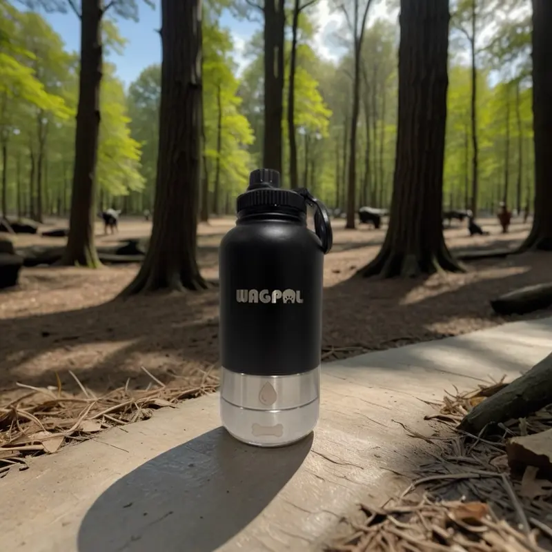 3 in 1 Portable Dog Travel Water Bottle with 2 Detachable Bowls, 32oz Stainless Steel Insulated Dispenser for Dogs with Carrying Sleeve 5