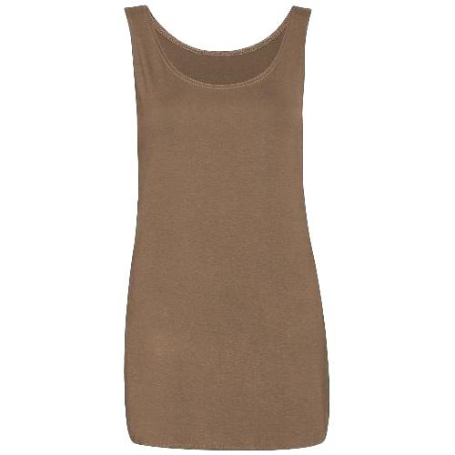 Women Ladies Plain Sleeveless Vest Scoop Neck Top Plain Stretchy Tank Top T-Shirt UK 8-26 4