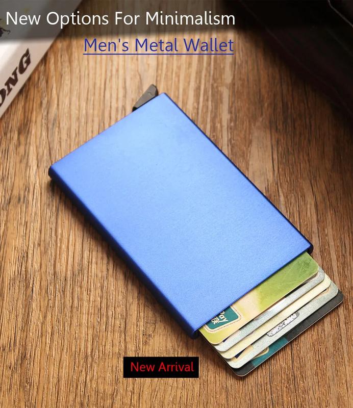 Metal RFID Blocking Card Holder Credit  Minimal Slim Mens Money Men Pocket 5