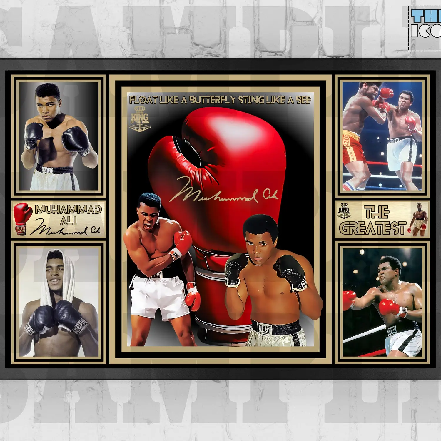 Muhammad Ali Boxing Legend Boxing Glove Print / Poster / Unframed Memorabilia / Collectible / Signed