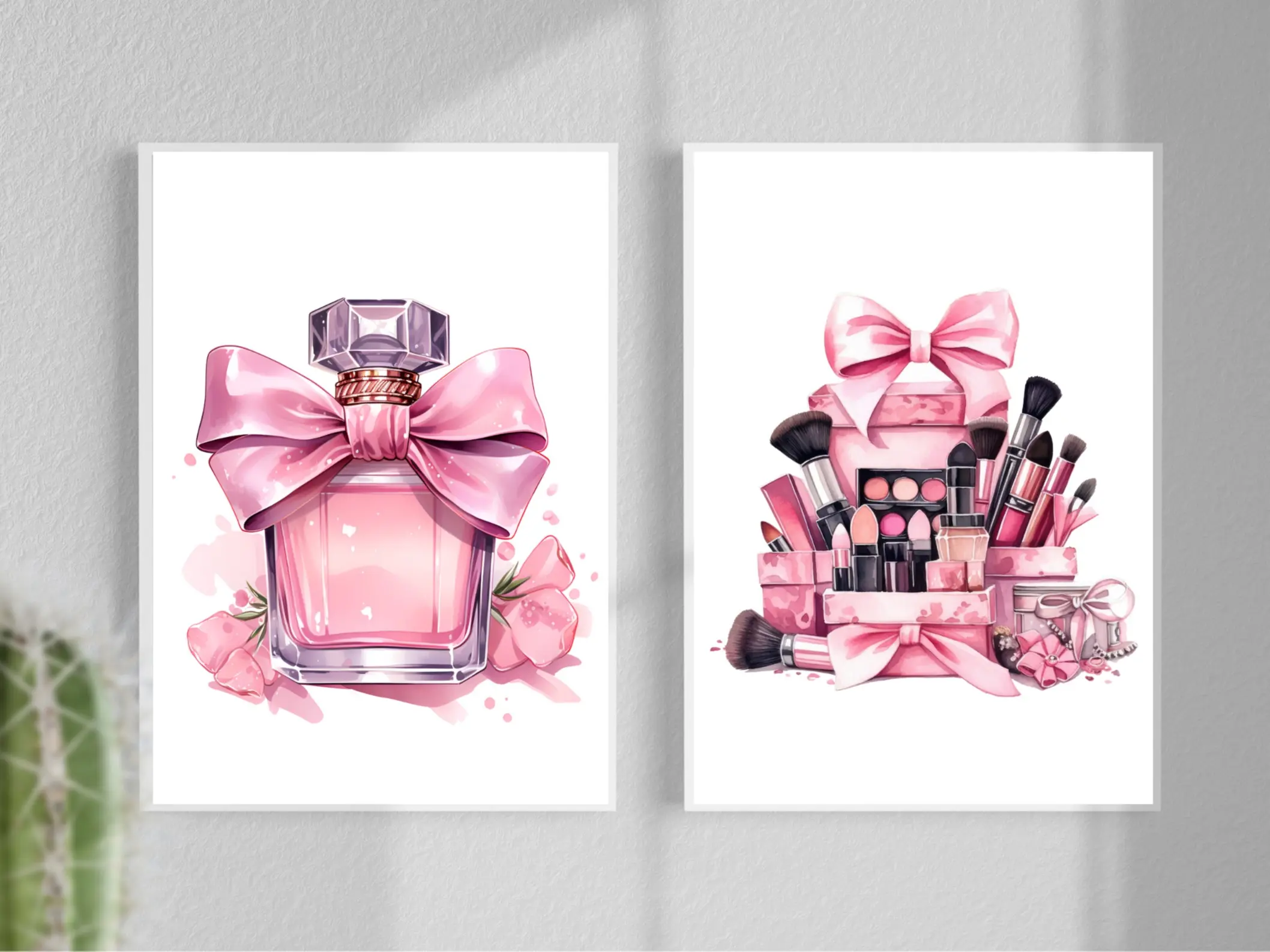 Set of 2 beauty fashion A4 prints. Bedroom prints, wall decor, pink, Minimalist,  Modern Poster Ornaments Artistic Decoration Photo posters room