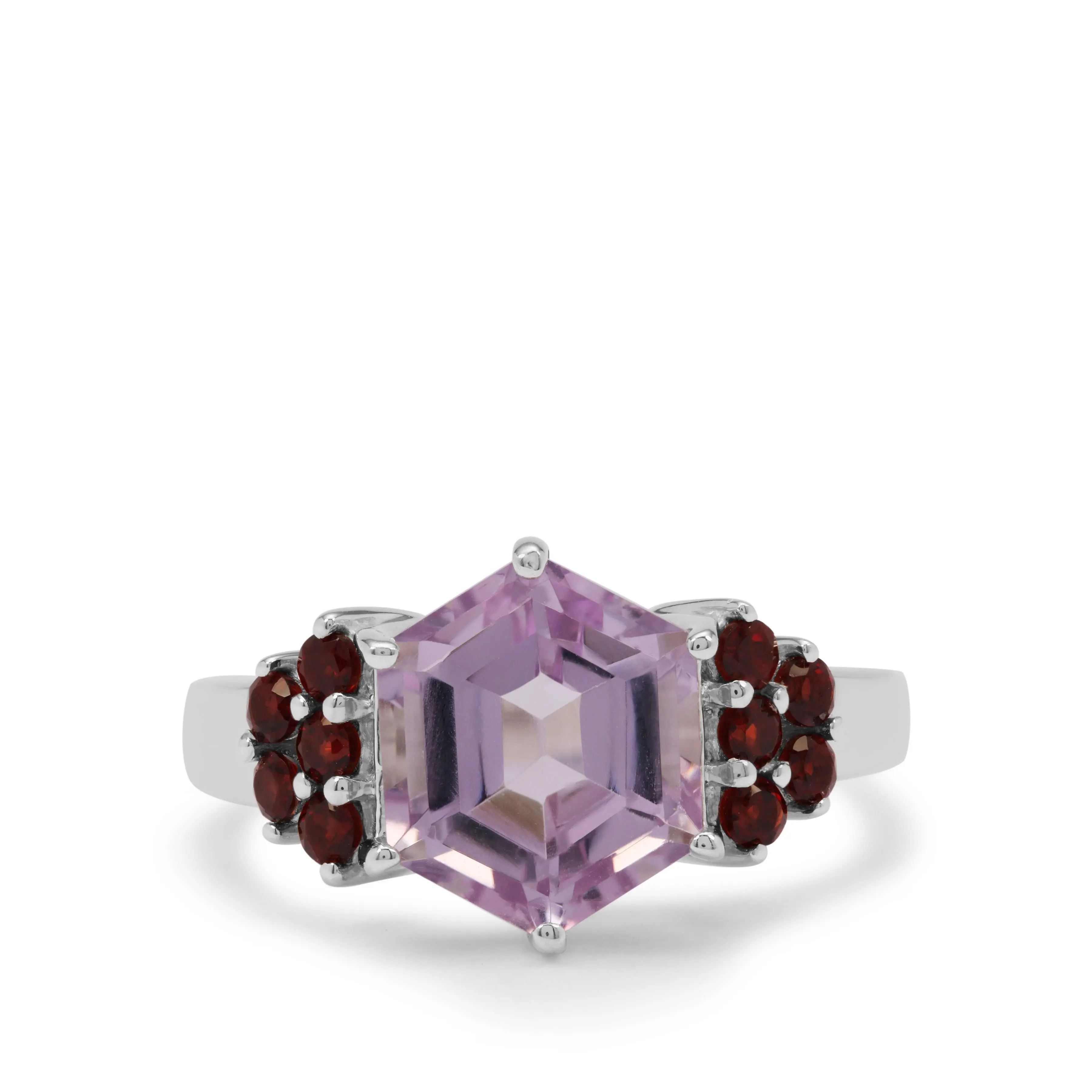 Rose De France Amethyst & Rajasthan Garnet Silver Ring