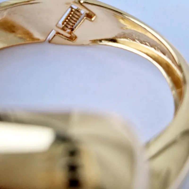 Gold Chunky Statement Cuff Bangle- On Trend Gold Statement Bangle For Women-Costume Jewellery 3