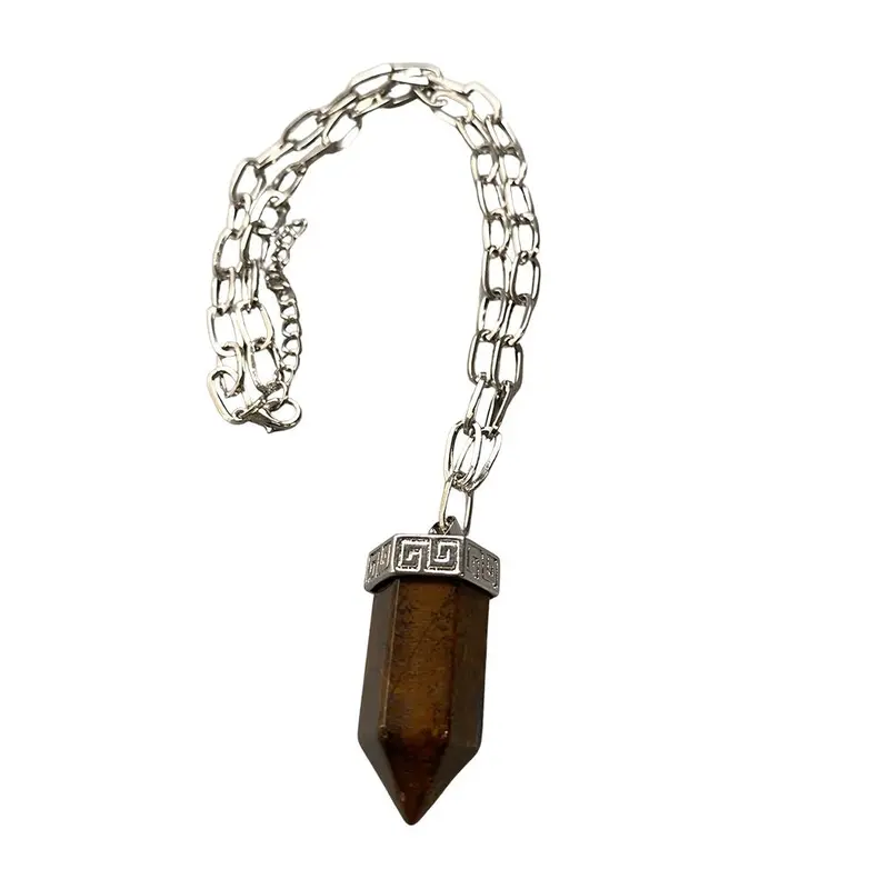 Chunky Point Pencil Pendant, 3.5x1.5x1.5cm, Tiger's Eye 0