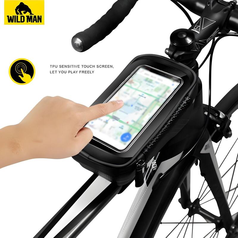 WILDMAN Waterproof Mountain Bike Bag, Universal Fit, Mobile Phone Holder, Sensitive Touch Screen, Rainproof 5