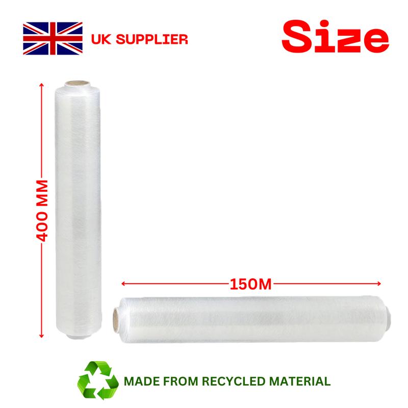 6 x STRONG ROLLS CLEAR PALLET STRETCH SHRINK WRAP PARCEL PACKING CLING FILM 3